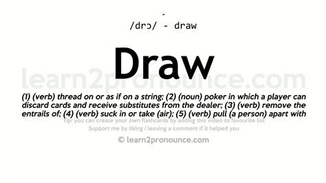 drawing pronunciation in english|DRAW .